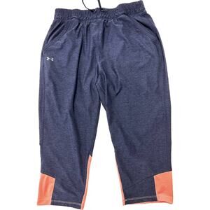 Under Armour Womens Cropped Pants Size M Blue Pink Athleisure Casual Active